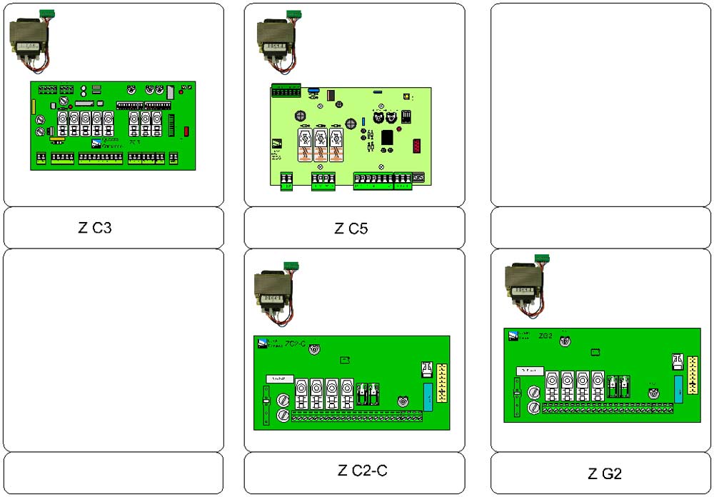 схема блока управления ZC3-ZC5-ZC2-C-ZG2 автоматики CAME